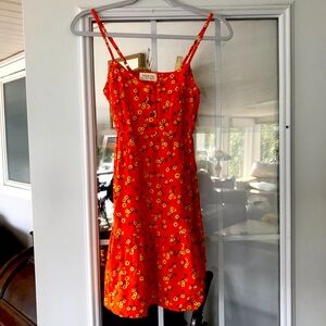 Floral Orange Mini Dress‎ NWOT
